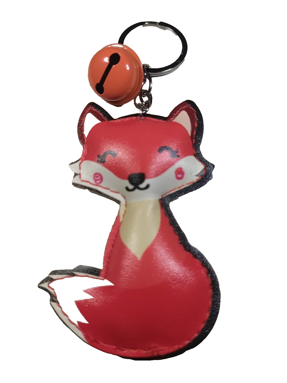 Orange Fox Vinal Bell Fun Keychain Large